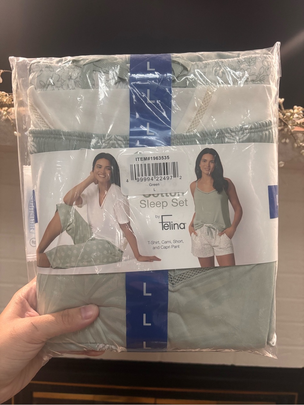 Felina Sage Green 3-Piece Cotton Sleep Set